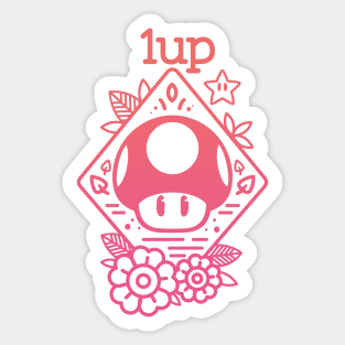 1 up pink Sticker